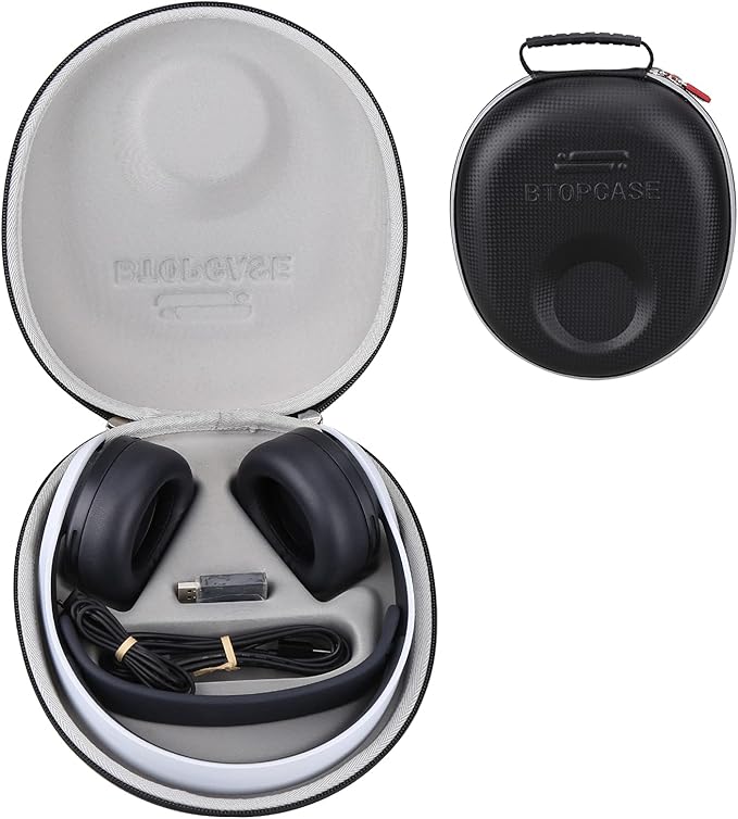 Hard EVA Protective Carrying Storage Cover Case for Sony PULSE 3D Wireless Headset Sony PS5 Headset (Black with Slot)