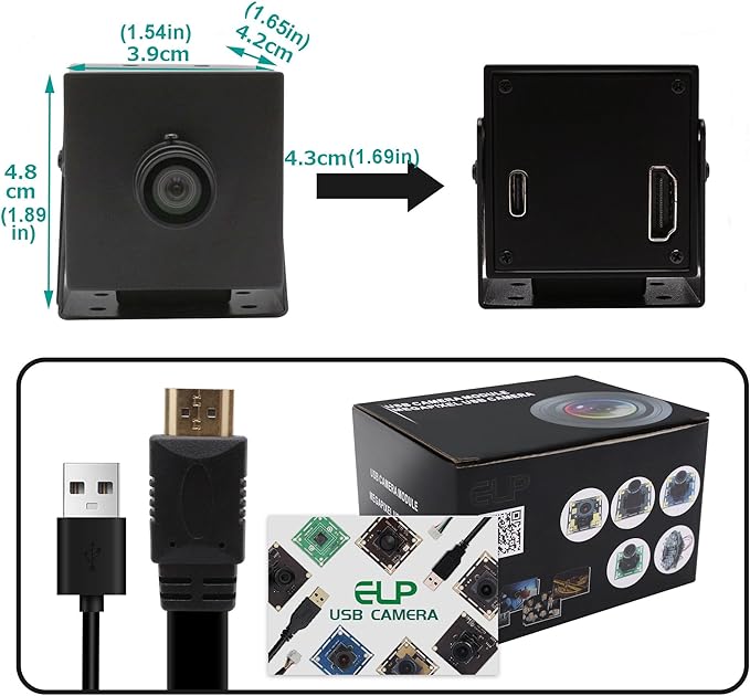 MMlove HDMI USB Camera 4K 30FPS H.264 Webcam USB2.0/HDMI Simultaneous Output 2X Digital Zoom 80° Wide Angle PC Streaming Web Camera for 3D Printer Linux Windows Android Mac Raspberry Pi