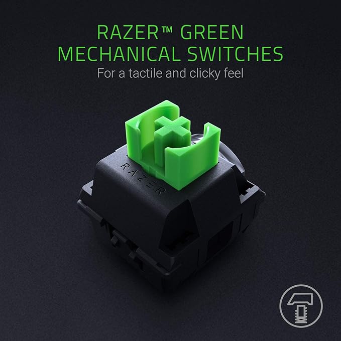 Razer BlackWidow Mechanical Gaming Keyboard: Green Mechanical Switches Tactile &amp Clicky Chroma RGB Lighting Anti-Ghosting Programmable Macro Functionality