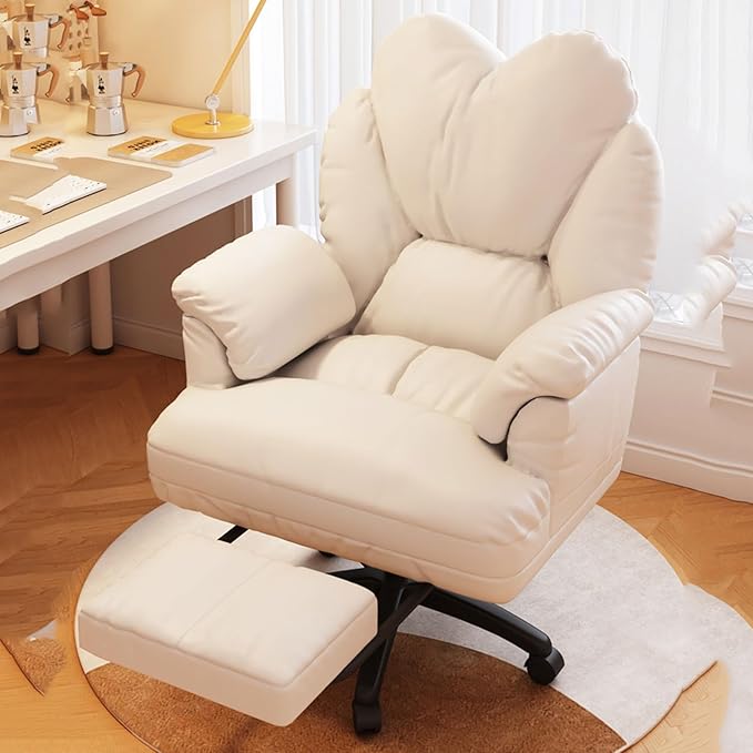 Computer Office Chairs Lazy Sofa Recliner for Bedroom Adjustable Lift Gaming Chair with Retractable Footrest and Wheels Swivel Video Gaming Chairs for Living Room