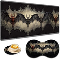 Large Game Mouse Pad + Wrist Support Pad + Coffee Coaster Desk Pad with Sewn Edges Anti-Slip Set pad Suitable for Office Work and Home - Neo Bats
