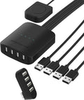 SABRENT USB 2.0 Sharing Switch up to 4 Computers and Peripherals LED Device Indicators + SABRENT 4-Port USB 2.0 Hub