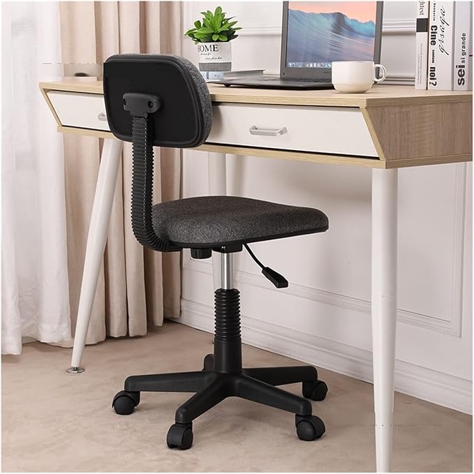 Adjustable Office Computer Chair with Armrest Home Small Computer Chair Study Office Chairs Furniture Armless Swivel Backrest Gaming(Flaming Red)