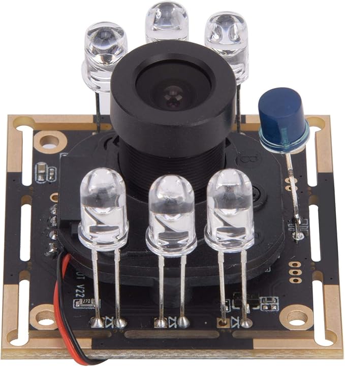 USB Camera Module with Face Recognition Ir-Cut Infrared Night Viewing Plug and Play 72° View Camera Module for Home Office School PC