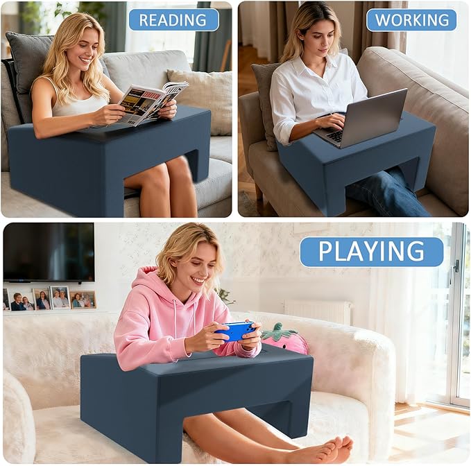 Lap Desk Pillow with Removable Cover Adjustable Angle Gaming &amp Machine Washable Reading Pillow for Adults Multipurpose Laptop Bed Tray with Arms for Working