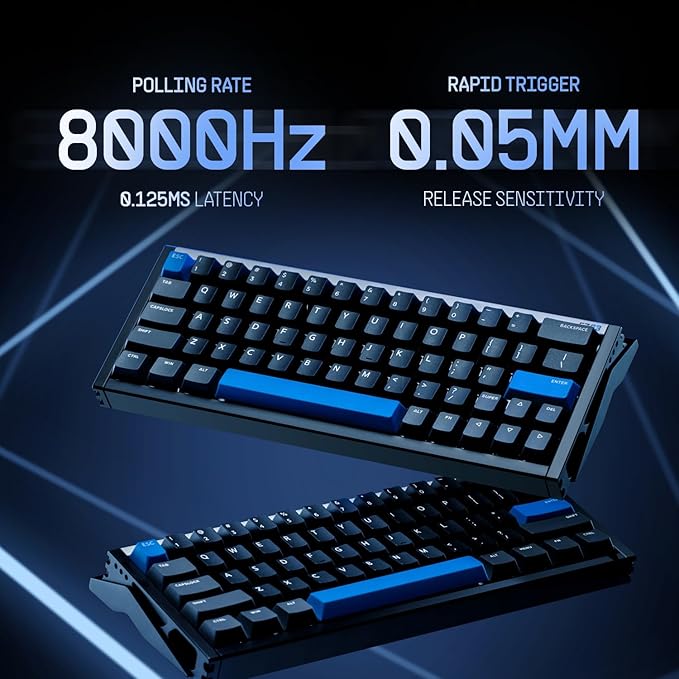 IQUNIX EZ63 Gaming Keyboard 60% RGB Mechanical Keyboard 64 Keys with Star Trail Magnetic Switches Rapid Trigger Adjustable Actuation Double Shot PBT Keycaps for Win/Mac Laptop PC