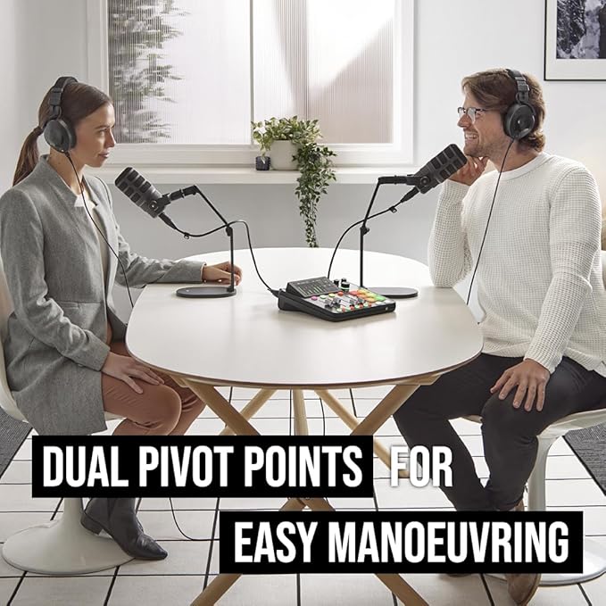 RØDE PodMic USB Versatile Dynamic Broadcast Microphone with XLR and USB Connectivity for Podcasting &amp DS2 Desktop Studio Arm for Microphones Cameras Smartphones Lights and Other Accessories