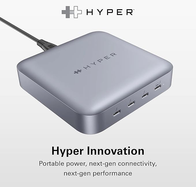 HyperDrive USB-C &amp Thunderbolt 4 Hub with Integrated GaN Power Source - Three Thunderbolt 4 Downstream Ports and One Upstream Port with 96W Passthrough Charging
