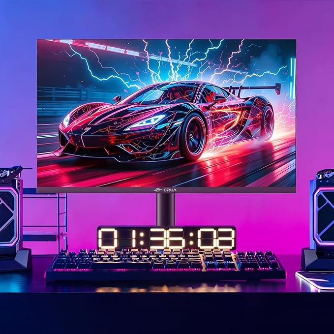 CRUA 32'' 4K Gaming Monitor 160Hz UHD 3840x2160 IPS Screen Height/Pivot/Swivel/Tilt Adjustable Vertical Monitor Support FreeSync Built-in Speakers 120% sRGB PIP/PBP HDMI 2.0 &amp DP 1.4-Black