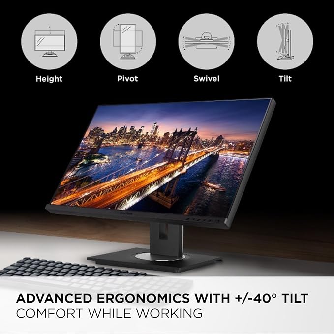 ViewSonic VG245 24 Inch IPS 1080p Monitor Designed for Surface with Advanced Ergonomics 60W USB C HDMI and DisplayPort