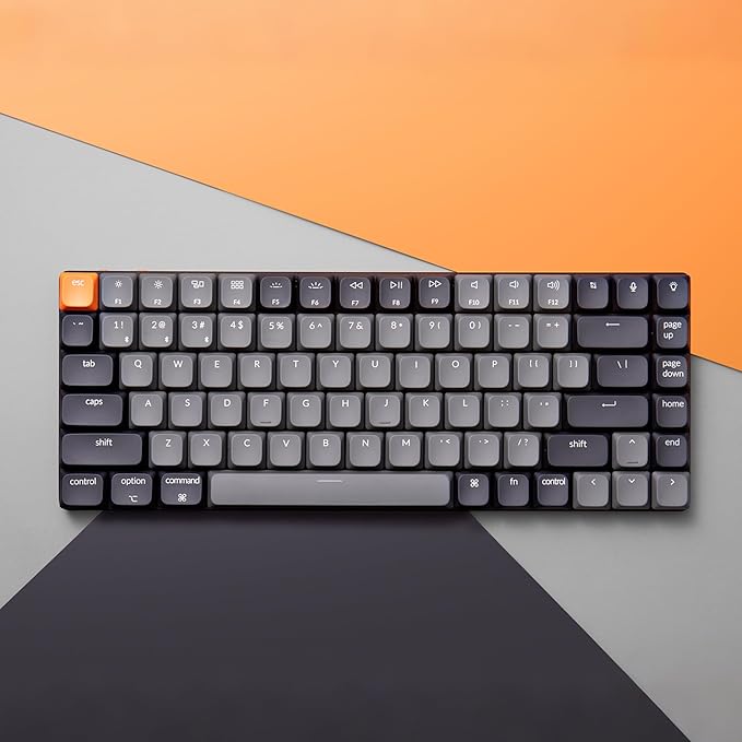 Keychron K3 Version 3 QMK Low Profile Mechanical Keyboard Wireless 84 Keys Programmable Bluetooth 5.2/Wired Connection Shine-Through Keycaps RGB Backlit Compatible with Mac Windows Linux