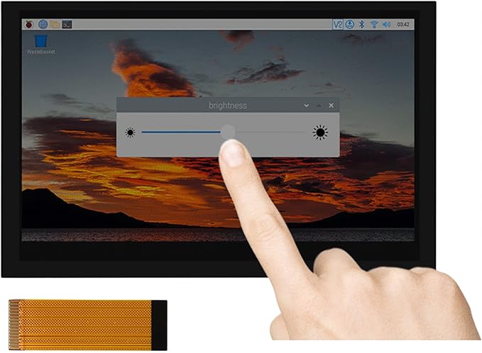 waveshare 4.3inch DSI Touch Display IPS Wide-Bezel Panel 800 × 480 Resolution Thin and Light Design for Raspberry Pi 4B/3B+/3A+/3B/2B/B+/A+/ CM3/3+/4