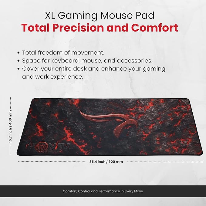Gaming Mouse Pad XL Desk Mat 35.4x15.7 Inches – Large Mouse Mat with Non-Slip Rubber Base Smooth Surface for Work &amp Play Extended Desk Pad for Office or Gaming Setup