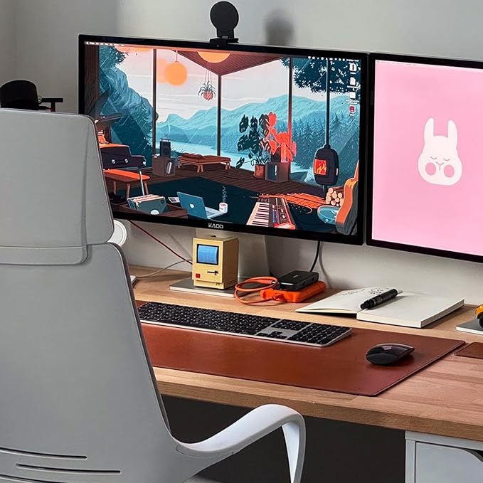 Kado Dual Monitor Setup - 2-Pack 24 1920x1080 Computer Monitor 75Hz VESA Mount HDMI Office Gaming Hybrid Built-in Speakers (E24X Dual Series)