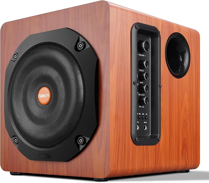 Computer Speakers with Subwoofer 2.1 Gaming Speaker System for Desktop PC 8 Deep Bass Bluetooth 5.3 AUX/RCA/Optical/Coaxial Surround Sound for PC/Monitor/TV - Brown