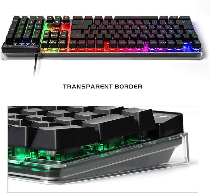 Gaming Keyboard and Mouse Combo K1 RGB LED Backlit Wired Keyboard with 104 Key Computer PC Gaming Keyboard for PC/Laptop (Black)