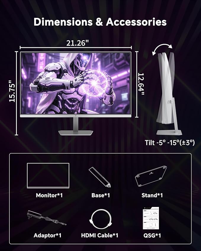 KTC 24 Inch 240Hz Gaming Monitor1080P PC Computer Monitor with Fast IPS Panel HDR 400 Adaptive Sync 1ms(MPRT) 116% sRGB HDMI Display Port Eye Care VESA Mount White H24F7