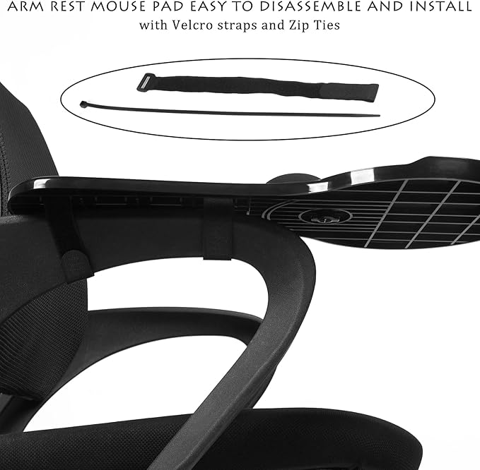 Ergonomic Arm Rest Mouse Pads for Chairs Upgrade Adjustable Chair arm Mouse pad Gaming Covers for Elbows and Forearms Pressure ReliefMouse pad Chair Attachment