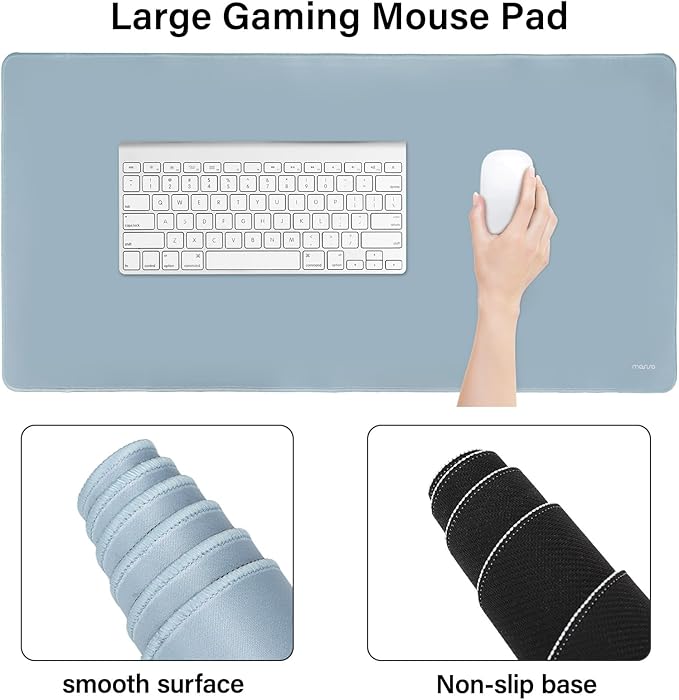 MOSISO Keyboard Mouse Pad Set Large Gaming Mouse Pad&ampRectangular Keyboard Wrist Rest&ampMousepad with Wrist Rest&ampCoaster Ergonomic Non-Slip&ampEasy Typing Pad with Curved Silicone Lining