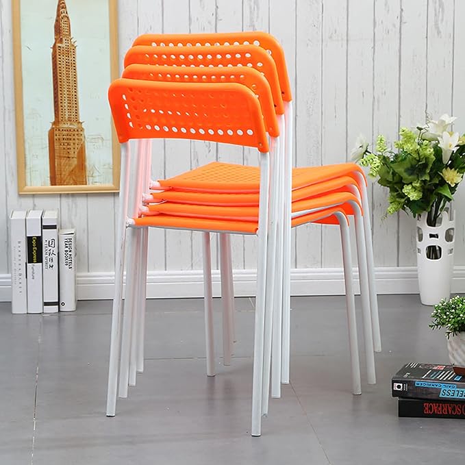 Mlaea Computer Racing Gaming Chair Office Conference Reception Chair with Backrest TV Station Lounge Laboratory Chair 40 * 48 * 78CM(Color:Orange)