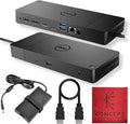 WD19 Dell Dock Station USB C - Docking Station Dual Monitor with 130W HDMI Cable Dual DisplayPort &amp Microfiber Cleaning Cloth - Laptop Docking Station (Renewed)
