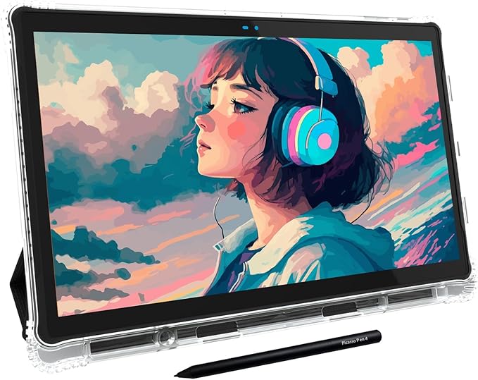 PicassoTab-X14 Standalone Drawing Tablet • No Computer Needed • Largest 14 Laminated Screen • Pro Drawing Apps &amp Tutorials • 4096 Pressure Stylus • Portable Digital Graphic Tablet for Artists -X1