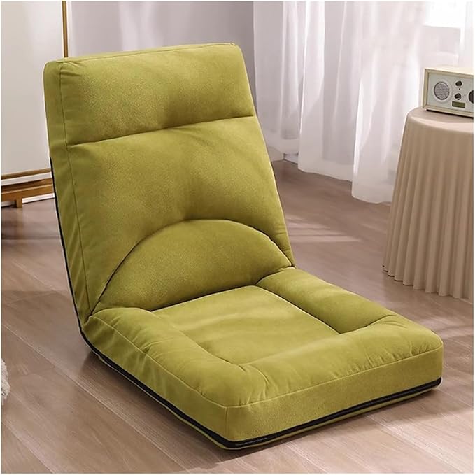 ELEFOCUS Adjustable Lazy Sofa Couch - Folding Floor Gaming Chair with 5 Positions Padded Sleeper Bed for Adults Recliner Sofa Chair(Green)