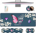 Ergonomic Keyboard Wrist Rest &amp Mouse Pad Wrist Rest Set Large XXL Gaming Desk Mat 31.5x 11.8 with Non-Slip Base for Home Office Study Gaming Floral Butterfly Quote Bible Verse Philippians 4:1