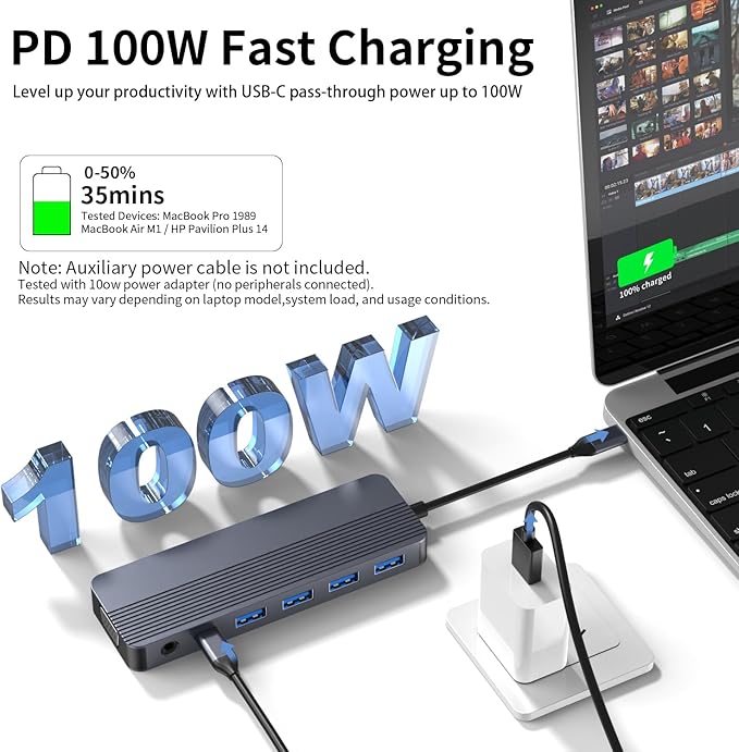 Docking Station 3 Monitors for HP/Dell/Lenovo/MacBook Laptop13 in 1 USB C Hub Computer Docking Station for Laptop with Dual HDMIVGAUSB 3.0Fast Charging PortSD/TF Card Reader3.5mm Audio