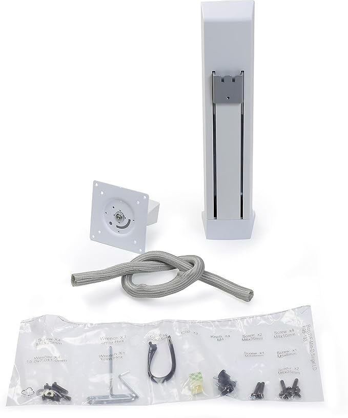 Ergotron – WorkFit Single Monitor Kit LD – for Monitors Up to 27 Inches 6 to 16 lbs – Add-on for WorkFit-T WorkFit-TL WorkFit-TX and WorkFit Corner – White