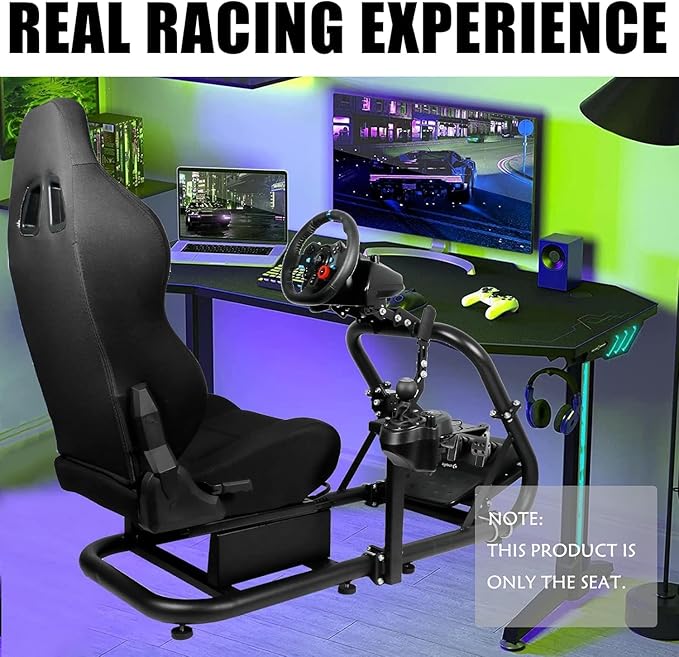 Dardoo Racing Gaming Simulator Cockpit Frame Seat Fit for Logitech/Thrustmaster G27 G29 G920 TX PXN with Adjustable Double SlideAdapt Racing Wheel Stand ChairVideo Game Seats