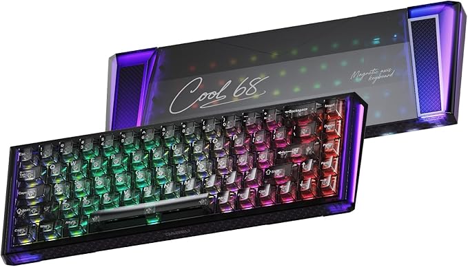 DAREU COOL68 60% Wired Gaming Keyboard Rapid Trigger Magnetic Switch Keyboard with 8000Hz Polling Rate Adjustable Actuation 0.1ms Latency Gasket Mount Hot swappable RGB Light