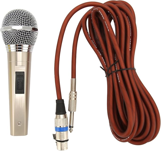 Keenso Dynamic 6.5mm Metal Wired Microphone with 3D Pickup Pattern for Karaoke Live Streaming Professional Microphone for Musicians