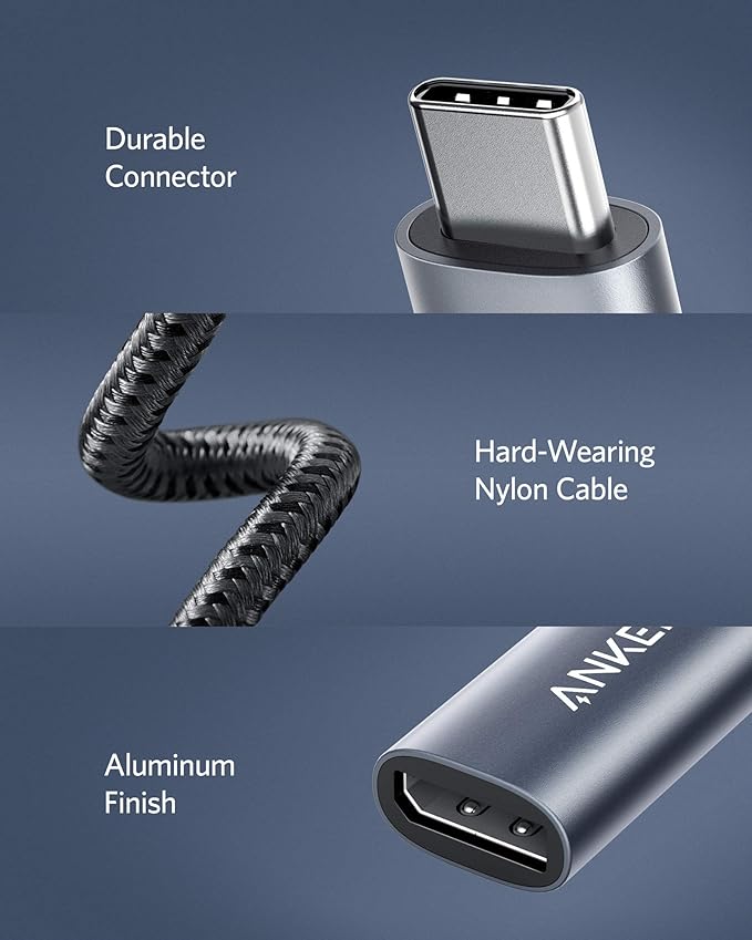Anker USB C to DisplayPort Adapter for Home Office (4K@60Hz) PowerExpand+ Aluminum Portable USB C Adapter for MacBook Pro MacBook Air iPad Pro XPS 15/13 Spectre Surface and More