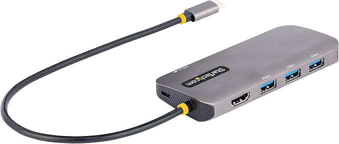StarTech.com 6-in-1 USB-C Hub for Monitors 4K 60Hz HDMI Video HDR10 Gigabit Ethernet USB 5Gbps Hub 100W Laptop Charging with Cable Management for MacBook M1 M2 M3 M4 and Windows