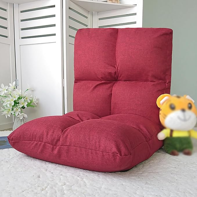 NaKeah Floor Chair with Back Support Folding Sofa Chair with 6 Adjustable Position Couch Recliner Meditation Chair Gaming Floor Chairs for AdultsC