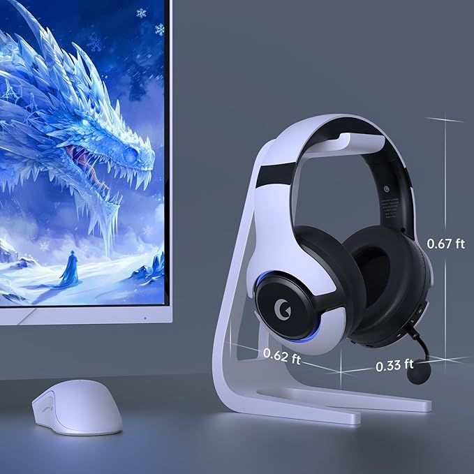 Gtheos Wireless Gaming Headset for ps5 ps4 Elden Ring PC Mac Switch Bluetooth 5.3 Gaming Headphones with Noise Canceling Microphone 45H Battery RGB Light White