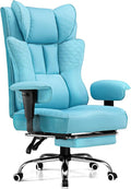 GTPLAYER Big and Tall Office Chair 400LBS Wide Ergonomic Gaming Chair with Deluxe Embossing Designed Leather with Foot Rest150°Reclining Adjustable Soft Armrests Pocket Spring Back Support and Pillow