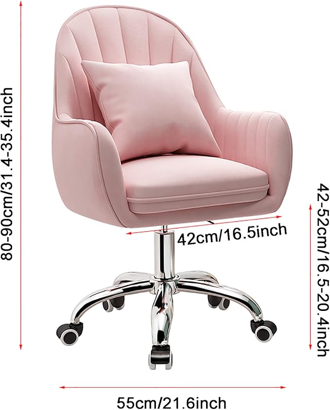 Office Chair Gaming Chair Computer Chair Upholstered Computer Chair with ArmrestAdjustable Swivel Chair Modern Mid-Back Desk Chair Armchair for Executive Living BedroomHome Velvet Off