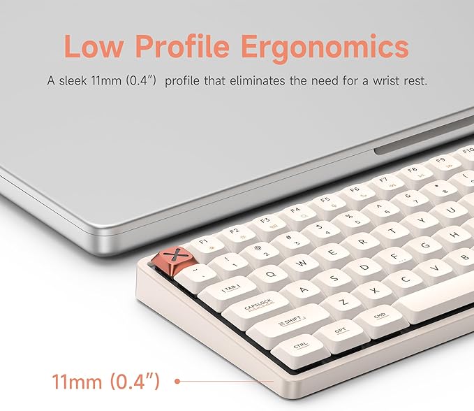IQUNIX Magi96 Pro Low-Profile Mechanical Keyboard Creamy Keyboard with Number Pad Wireless 96% Layout with Media Controls Full Aluminum Hot-Swappable RGB Backlit VIA Customizable (White)