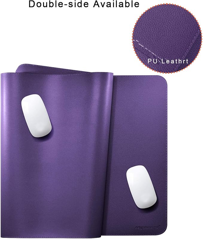 Mydours 38x16 Large Desk Pad Purple Desk Mat XL PU Leather Desk Mat for Workspace &amp Decor Durable Keyboard Mouse Pad for Home Office Writing &amp Gaming (Purple)