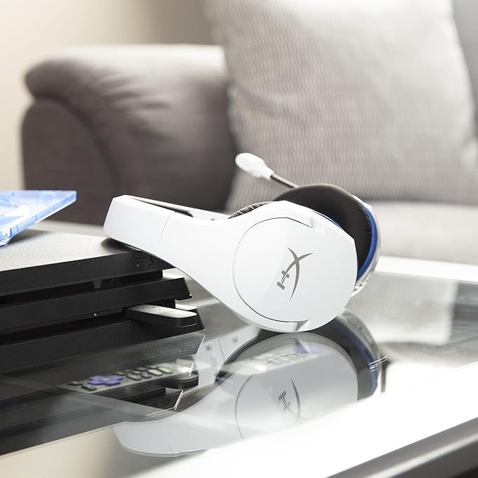 HyperX HHSS1C-KB-WT/G Cloud Stinger Core – Wireless Gaming Headset for PS4 PS5 PC Lightweight Durable Steel Sliders Noise-Cancelling Microphone - White