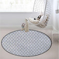 Geometric Floor Protector Office Chair Mat Gaming Chair Mat Protects Hardwood Floors Chairs Move Smoothly Seigaiha Pattern OverlappingBlue White Diameter 47.2 in