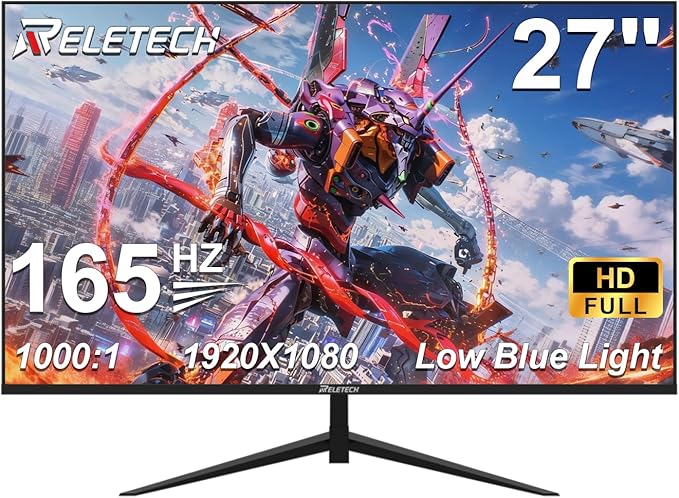27 Inch FHD (1920x1080) Gaming Office Monitor165Hz Refresh Rate HVA Panel Computer Monitor 1000:1 Contrast Ratio100% sRGB HDMI and DisplayPort Interfaces (G27X)