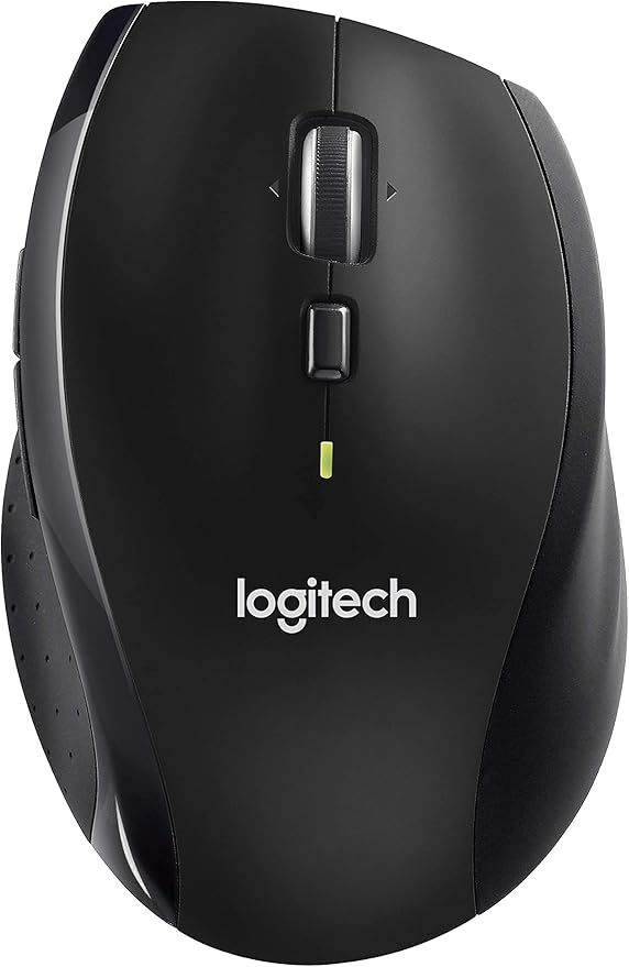 Logitech M705 Wireless Marathon Mouse for PC - Long 3 Year Battery Life Ergonomic Shape with Hyper-Fast Scrolling and USB Unifying Receiver for Computer and Laptop - Black (Renewed)