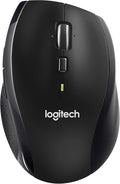 Logitech M705 Wireless Marathon Mouse for PC - Long 3 Year Battery Life Ergonomic Shape with Hyper-Fast Scrolling and USB Unifying Receiver for Computer and Laptop - Black (Renewed)