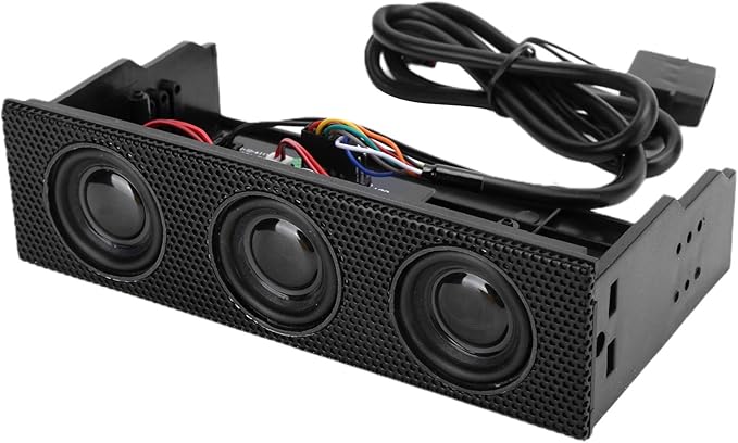 Heayzoki PC Front Panel Speaker Stereo Surround Computer Case Builtin Mic Loudspeaker 5.25in STW9005 PC Floppy Drive Front Panel Card Reader with Low Temperature