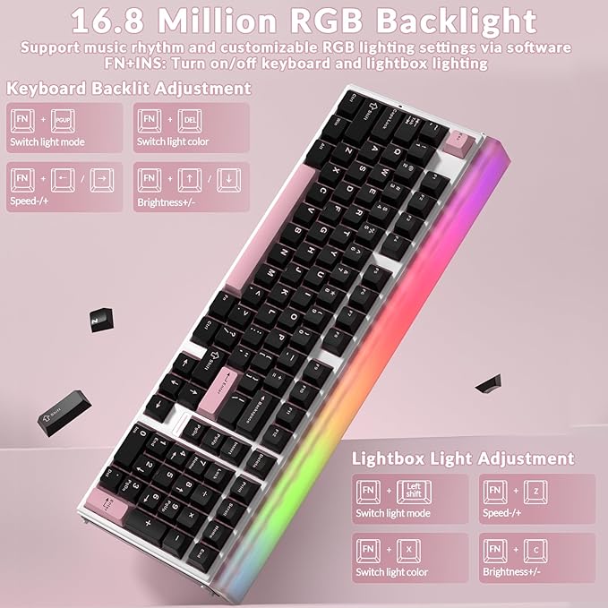AULA Hero 99 Wired Gaming Keyboard Hall Effect Keyboard with Rapid Trigger Mode Hot Swappable Magnetic Switch Keyboard with Number Pad Web DriverRGB Backlit Mechanical Keyboard for Office PC Gamer