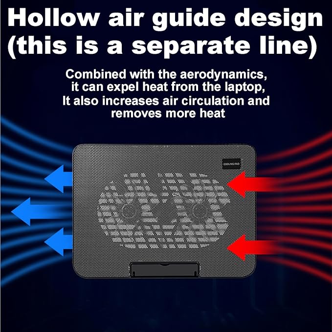 Laptop Cooling Pad - Adjustable Stand with Fan for 15.6 Notebooks Computer Cooling Fan | Laptop Ventilation Fan Stable Computer Cooler Silent Cooling Stand to Prevent Overheating