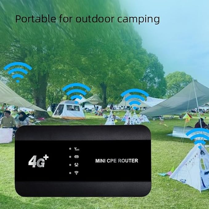 4G WiFi6 Mobile Hotspot 300Mbps High Speed Up to 10 Users Connection 3000mAh Battery RJ45 Type C Port Pocket Mobile Wi Fi Router Hotspot for Travel Office